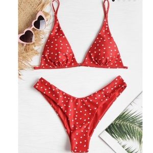 Heart printed bikini